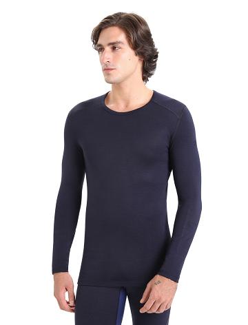 Midnight Navy Icebreaker Merino 260 Tech Long Sleeve Crewe Thermal Top Men's Base Layers | AU 1397VRWD